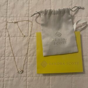 Kendra Scott Elisa Gold Flower Petal Framed Short Pendant Necklace